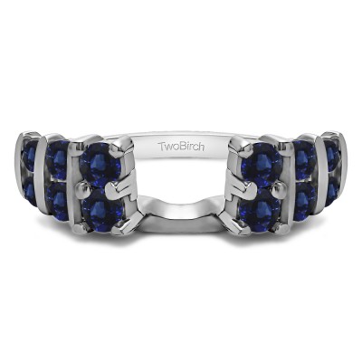 0.25 Ct. Sapphire Three Row Bar Set Ring Wrap