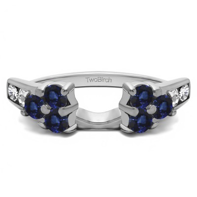 0.26 Ct. Sapphire and Diamond Cluster ring wrap