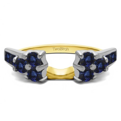 0.26 Ct. Sapphire Cluster ring wrap in Two Tone Gold