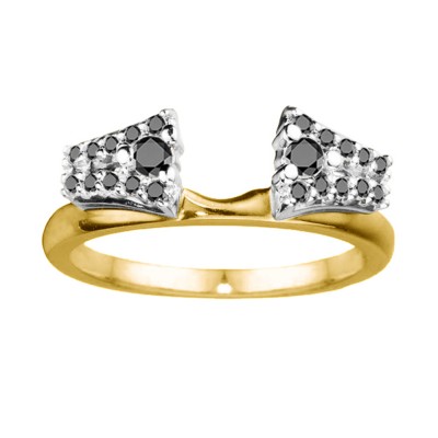 0.5 Ct. Black Double Row ring wrap in Two Tone Gold
