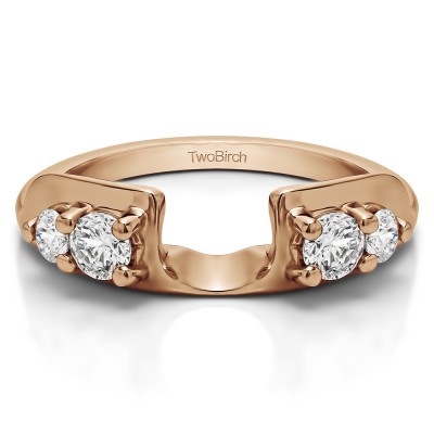 0.25 Ct. Graduated Four Stone Round Wedding Ring Wrap in Rose Gold