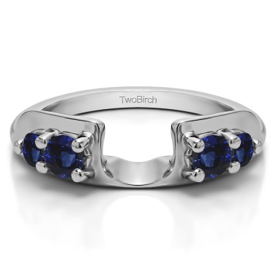 0.25 Ct. Sapphire Graduated Four Stone Round Wedding Ring Wrap