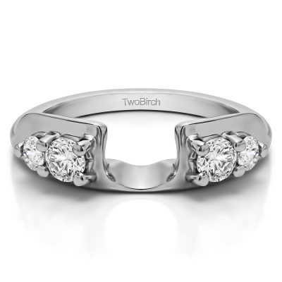 0.48 Ct. Graduated Four Stone Round Wedding Ring Wrap