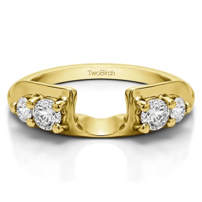 0.25 Ct. Graduated Four Stone Round Wedding Ring Wrap in Yellow Gold