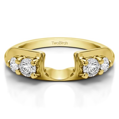 0.25 Ct. Graduated Four Stone Round Wedding Ring Wrap in Yellow Gold