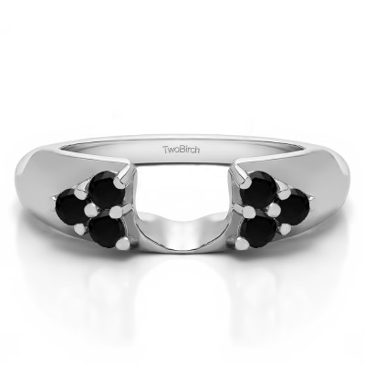 0.48 Ct. Black Cluster Prong Wedding ring wrap