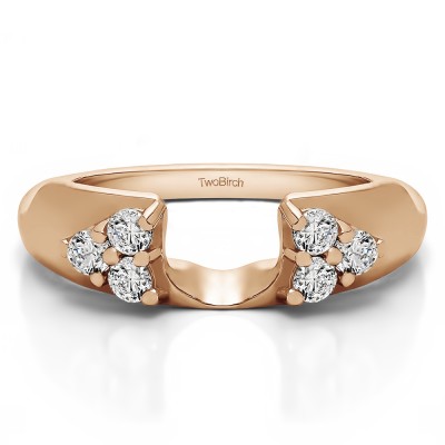 0.48 Ct. Cluster Prong Wedding ring wrap in Rose Gold