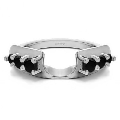 0.5 Ct. Black Six Stone Shared Prong Graduated Ring Enhancer