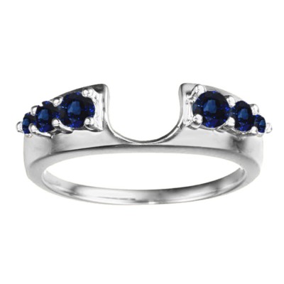 0.25 Ct. Sapphire Six Stone Shared Prong Graduated Ring Enhancer