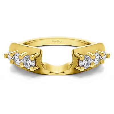 0.25 Ct. Six Stone Shared Prong Graduated Ring Enhancer in Yellow Gold