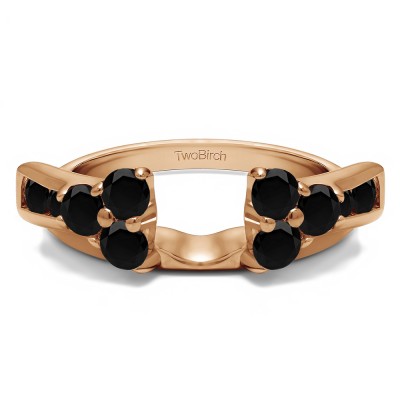 0.5 Ct. Black Prong Cluster and Channel Set Ring Wrap Enhancer in Rose Gold