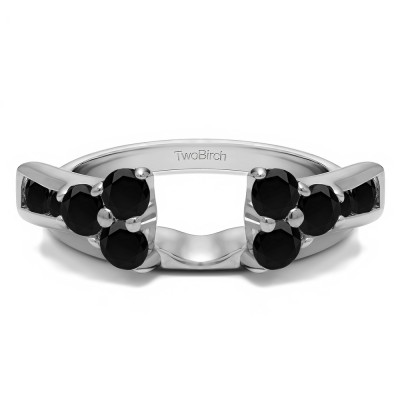 0.5 Ct. Black Prong Cluster and Channel Set Ring Wrap Enhancer