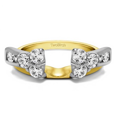 0.5 Ct. Prong Cluster and Channel Set Ring Wrap Enhancer in Two Tone Gold