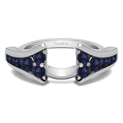 0.25 Ct. Sapphire Round Chevron Wedding Ring Wrap Enhancer