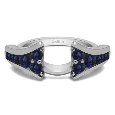0.25 Ct. Sapphire Round Chevron Wedding Ring Wrap Enhancer