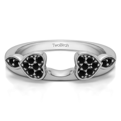 0.16 Ct. Black Heart Shaped Anniversary Ring Wrap