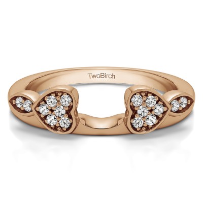 0.16 Ct. Heart Shaped Anniversary Ring Wrap  in Rose Gold