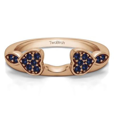 0.16 Ct. Sapphire Heart Shaped Anniversary Ring Wrap  in Rose Gold