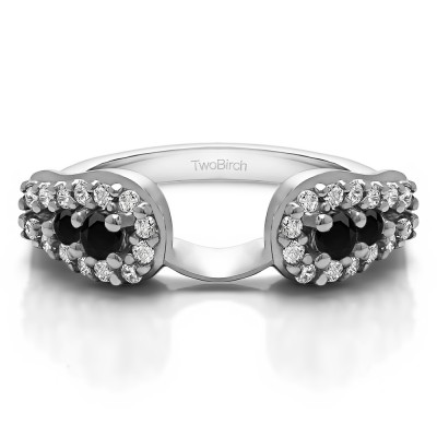 0.49 Ct. Black and White Fishtail Ring Wrap Enhancer