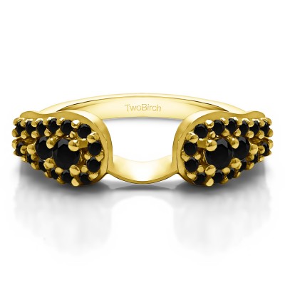 0.49 Ct. Black Fishtail Ring Wrap Enhancer in Yellow Gold