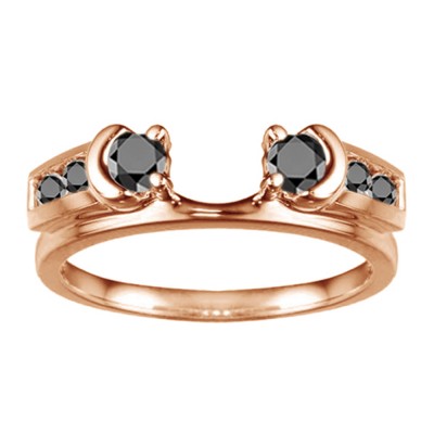 0.48 Ct. Black Illusion Half Moon Ring Wrap Enhancer in Rose Gold