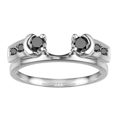 0.48 Ct. Black Illusion Half Moon Ring Wrap Enhancer