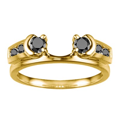 0.48 Ct. Black Illusion Half Moon Ring Wrap Enhancer in Yellow Gold