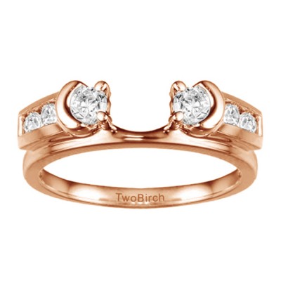 0.48 Ct. Illusion Half Moon Ring Wrap Enhancer in Rose Gold