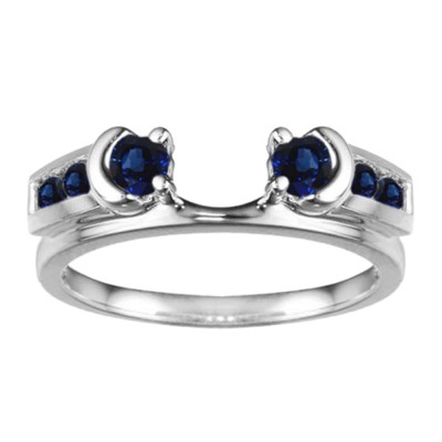 0.48 Ct. Sapphire Illusion Half Moon Ring Wrap Enhancer