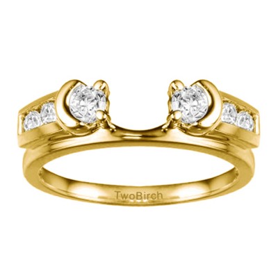 0.48 Ct. Illusion Half Moon Ring Wrap Enhancer in Yellow Gold