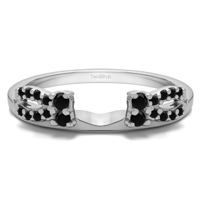 0.2 Ct. Black Round Prong Bow Ring Wrap Enhancer