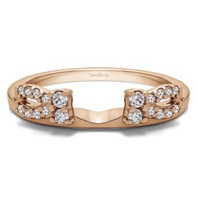 0.2 Ct. Round Prong Bow Ring Wrap Enhancer in Rose Gold