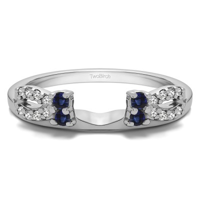 0.2 Ct. Sapphire and Diamond Round Prong Bow Ring Wrap Enhancer