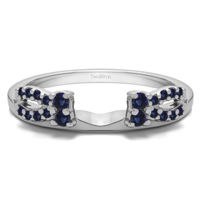 0.2 Ct. Sapphire Round Prong Bow Ring Wrap Enhancer