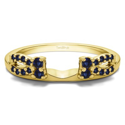 0.2 Ct. Sapphire Round Prong Bow Ring Wrap Enhancer in Yellow Gold