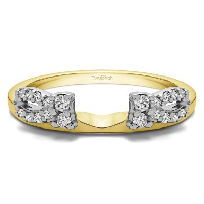 0.2 Ct. Round Prong Bow Ring Wrap Enhancer in Two Tone Gold