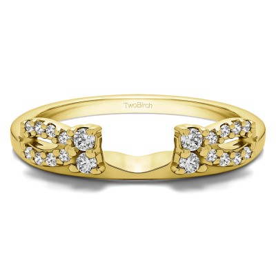 0.2 Ct. Round Prong Bow Ring Wrap Enhancer in Yellow Gold