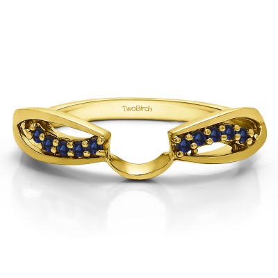 0.1 Ct. Sapphire Swirl Cut Out ring wrap in Yellow Gold