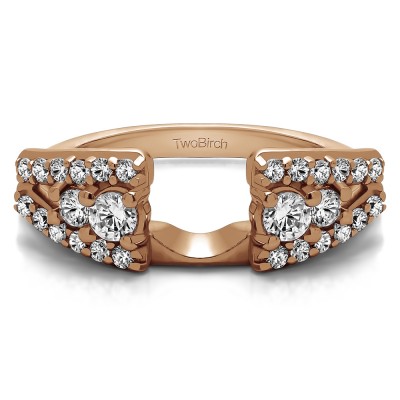 0.44 Ct. Triple Row Round Ring Wrap in Rose Gold
