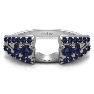 0.44 Ct. Sapphire Triple Row Round Ring Wrap