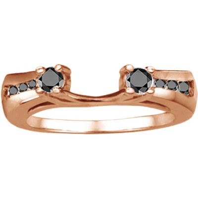 0.5 Ct. Black Round Prong and Channel ring wrap in Rose Gold
