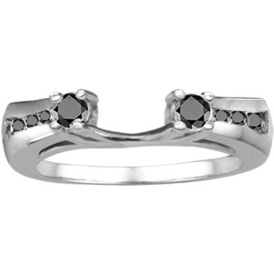 0.25 Ct. Black Round Prong and Channel ring wrap