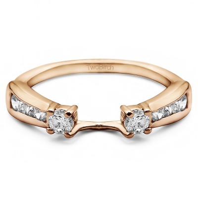 0.25 Ct. Round Prong and Channel ring wrap in Rose Gold