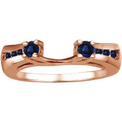 0.18 Ct. Sapphire Round Prong and Channel ring wrap in Rose Gold