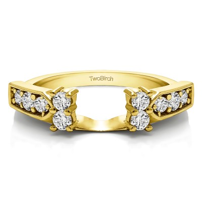 0.33 Ct. Millgrained Prong and Channel Ring Wrap in Yellow Gold
