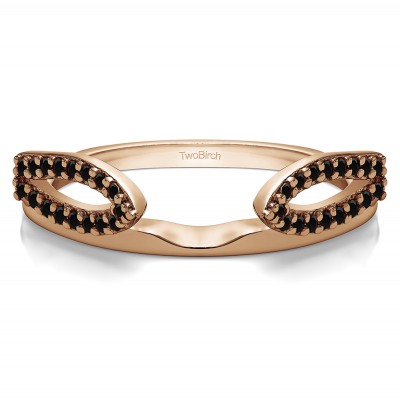 0.25 Ct. Black Infinity Loop Cathedral Ring Wrap in Rose Gold