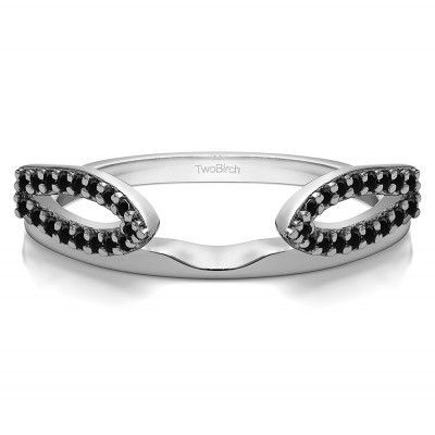0.25 Ct. Black Infinity Loop Cathedral Ring Wrap