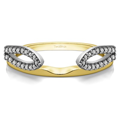 0.25 Ct. Infinity Loop Cathedral Ring Wrap in Two Tone Gold