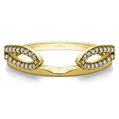 0.25 Ct. Infinity Loop Cathedral Ring Wrap in Yellow Gold