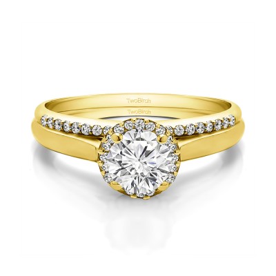 Perfect Round Halo Engagement Ring Bridal Set (2 Rings) (0.85 Ct. Twt.)
